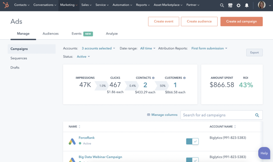 HubSpot Ad Manager Dashboard-1