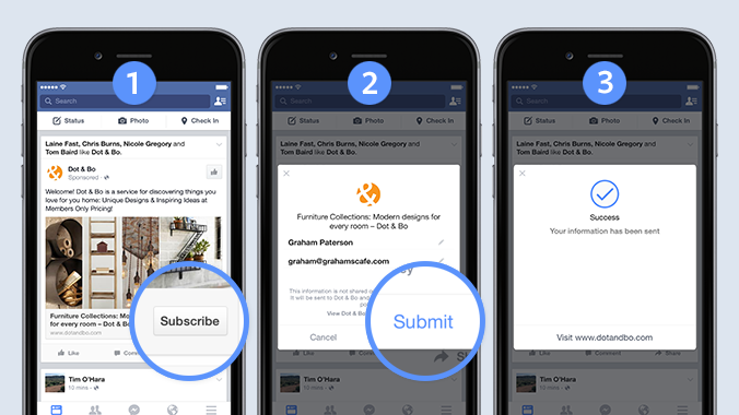 Facebook Lead Gen cards