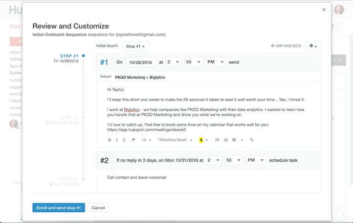 Use sales automation to manage initial outreach and follow ups