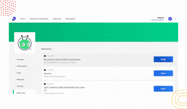 PartnerStack Vidyard Learning Resources
