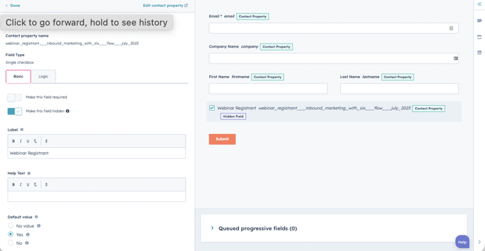 Using Hidden Form Fields