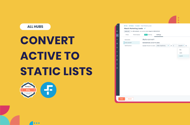 Convert Active to static lists
