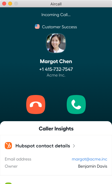 HubSpot aircall Integration