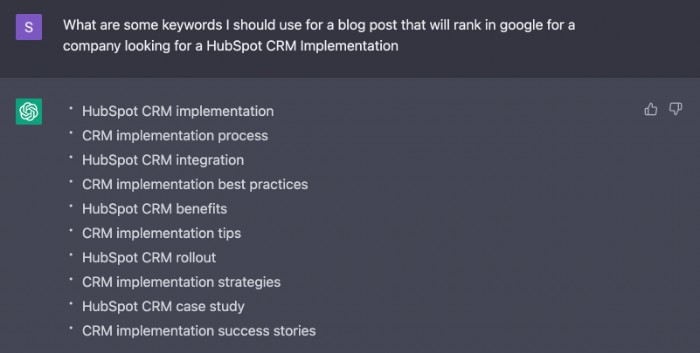 Use ChatGPT to create a blog title based on a keyword
